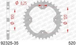 AFAM Tandwiel Achterzijde Staal 35T - 520