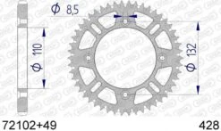 AFAM Tandwiel Achterzijde Aluminium 49T - 428